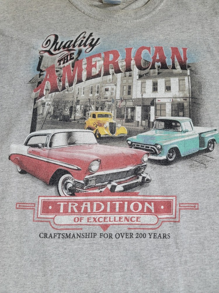 QUALITY THE AMERICAN TRADITION OF EXCELLENCE Shirt Mens XL Classic Cars Trucks