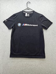 PUMA BMW Motorsport Shirt Mens Medium Black Graphic Racing Logo Cotton Jersey