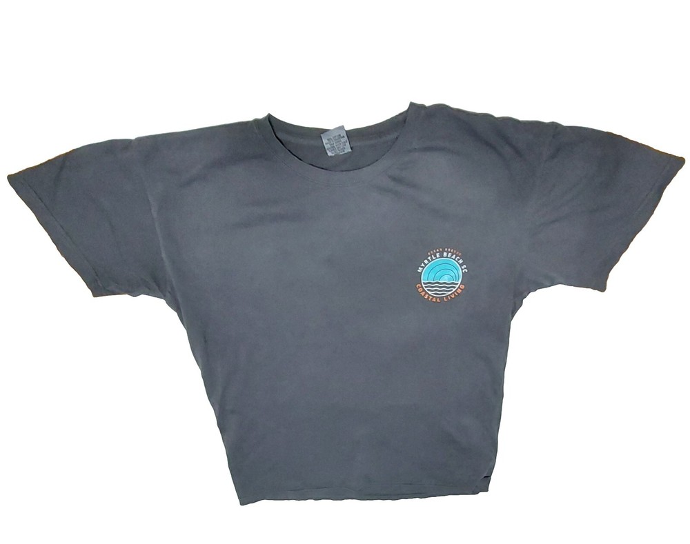 Myrtle Beach SC Ocean Breeze Coastal Living Shirt Gray T Shirt Size XL