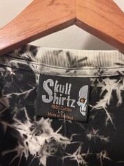 NEW! Men’s Skull Shirtz Black Biker Studded Acid Wash Grim Reaper T Shirt L nwt