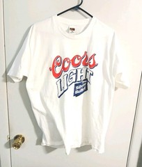 Vintage Coors Light The Silver Bullet White T Shirt Size XL Beer Swag Cotton