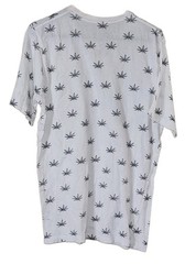 Eighty Eight Brand Men’s White Cannabis Leaf Graphic Crew Neck T-Shirt Short M