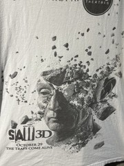 Vintage Saw 3D Movie Promo T-Shirt (2010) | AMC Theatres Horror Film Tee