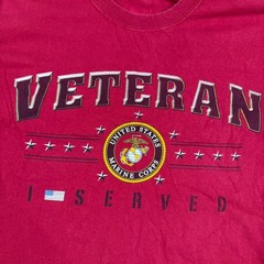 US Marine Corps Veteran I Served Red Graphic T-Shirt – Size tag missing