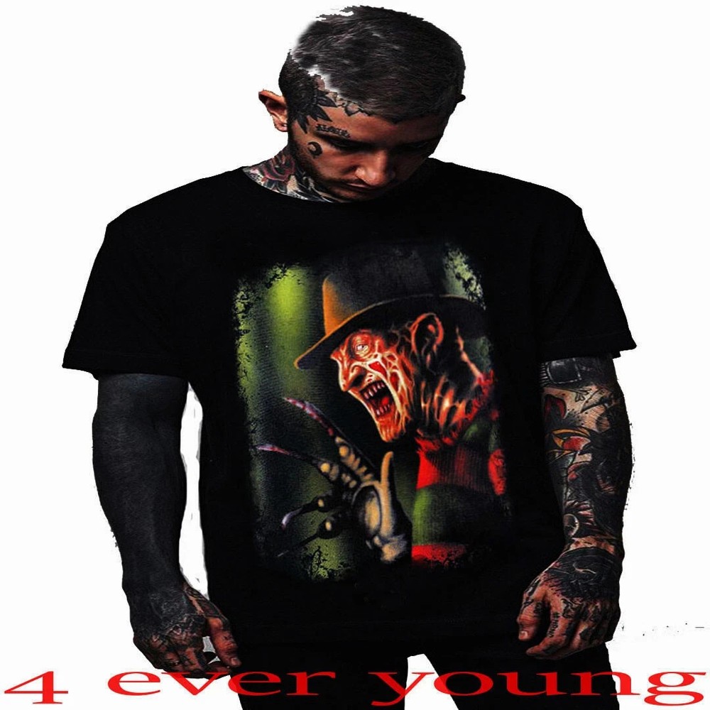 FREDDY KRUEGER BG GREEN SCARY MOVIE T SHIRTS