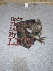 Vintage 2000s Jesus Tee Shirt 2XL Body Piercing Saved My Life Graphic Rare Y2K
