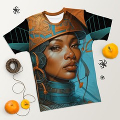 Futuristic African Lady Allover Print Unisex T-Shirt XS – 2X