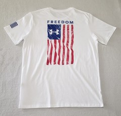 Under Armour Men’s UA Freedom Flag T-Shirt Short Sleeve Tee White Size XL