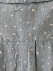 Polo Assasin Mens Sz L. Blue Tiny Palm Trees & Anchors Button Down Soft Cotton
