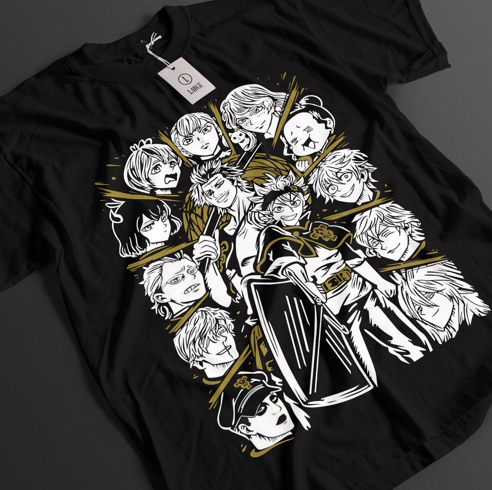 Black Clover Shirt Asta Tshirt Yuno T-Shirt Noelle Top Yami Luck Anime Demon Tee