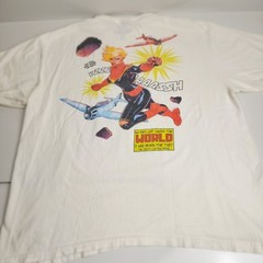 Captain Marvel Comics Superhero 2-Sided White Short Sleeve T-Shirt Men’s Size XL