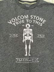 Volcom Stone True To This T Skeleton MCMXCI 1991 Women’s Size Large Heather Gray