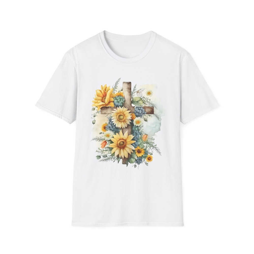 Floral Cross T-Shirt, Faith Based Apparel, Spring Outfit, Christian Gift, Casual