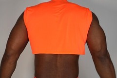 ADULT NEON SHORT SLEEVE PADDED SHOULDER CROPPED T-SHIRT SIZE SMALL