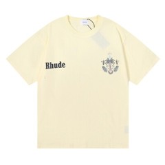 RHUDE Men Coconut Tree High Quality Leisure Cotton Short Sleeve T-Shirt M-2XL