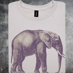 Elephant Shirt Wildlife Animal Graphic Safari Nature Art Tshirt Gray