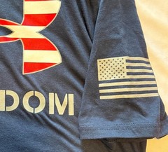 3 NEW Under Armour Men’s Shirts Logo Graphic Freedom Military Flag M Shirt NWT