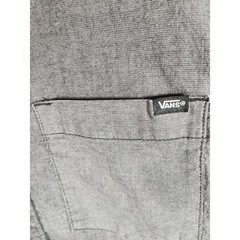 Vans Mens Charcoal Gray Textured Slub Cotton Button Up Short Sleeve Shirt Medium