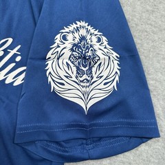 Working Man Militia T-shirt Mens M Blue WMM Graphic Print Lion Short Sleeve