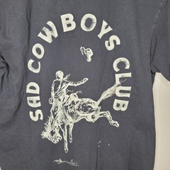 Comfort Colors Shirt Mens XL Blue Sad Cowboys Club Graphic Tee Western Rodeo