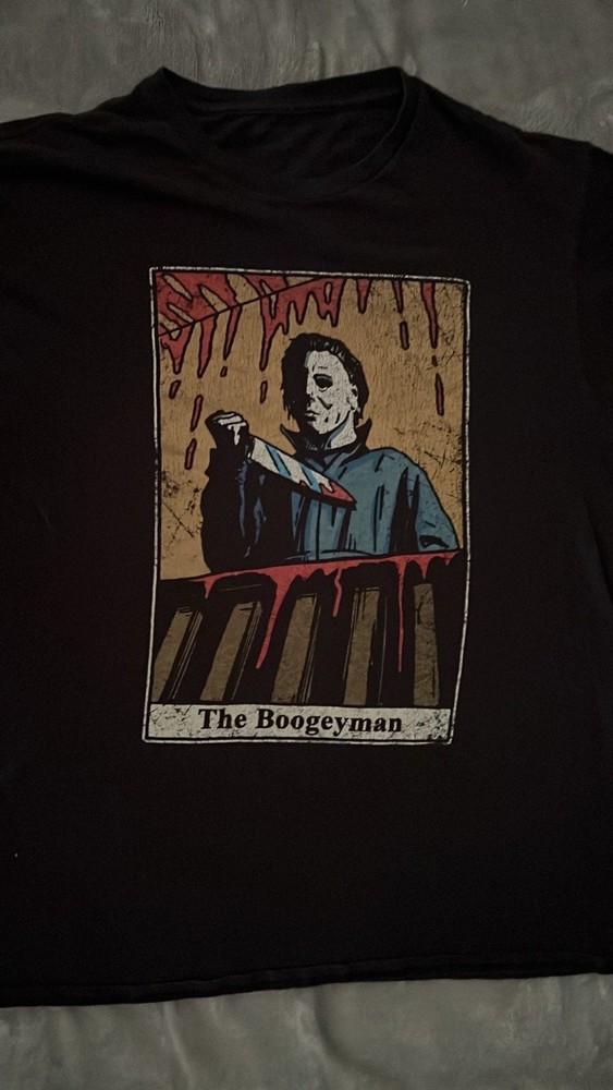 Halloween Michael Myers “The Boogeyman” T-shirt Adult M Black Tarot Card New