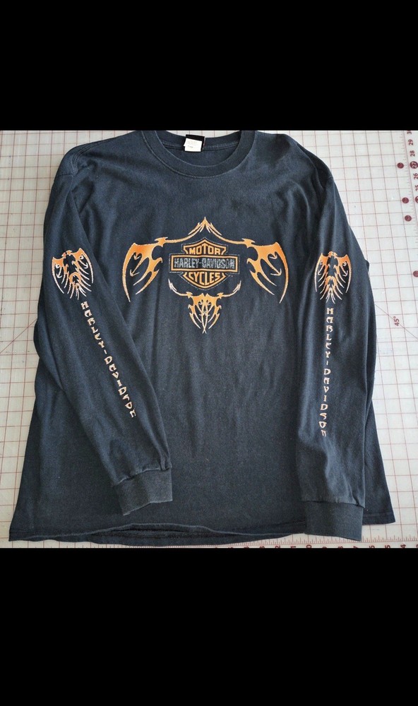 VINTAGE 2000s Harley Davidson XL tribal eagles t shirt Longsleeve