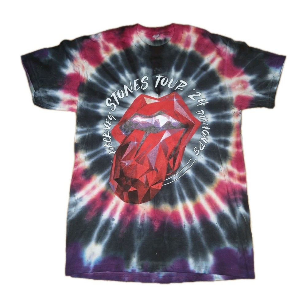 Rolling Stones Hackney Diamonds World Tour 2024 Tie Dye Music Band t-shirt sz M