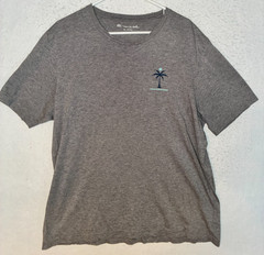Travis Mathew Shirt Men’s Gray XL Short Sleeve T-Shirt Palm Tree Crew Neck