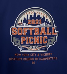 Bayside Local 212 NYC Carpenters Union 2021 Softball Picnic T-Shirt Size Large