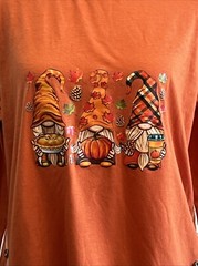 Gnomes Pumpkin Spice Coffee Latte Fall Autumn Thanksgiving T-Shirt Size Small