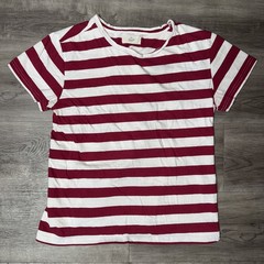 Zecmos Red White Striped T-Shirt Adult Men M Short Sleeve “Waldo”