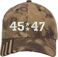 Trump Only 45/47 Embroidered One Size Fits Most Hat with US Flag on bill