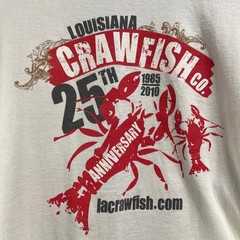 Louisiana Crawfish Company 25th Anniversary Men’s Graphic T-Shirt White Size 3XL