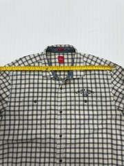 S.Oliver Men’s White Plaid Cotton Button-Up Shirt L/XL Long Sleeve