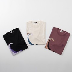 Unisex American Street KITH Macaron Ice Cream Print Cotton Crewneck Tee