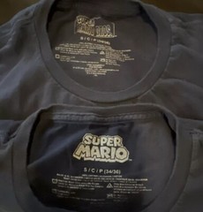 2 (two)Super Mario Bros T-shirts Sz Small (34/36). 100% Cotton. Machine Wash