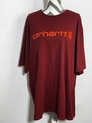 Carhartt Red Men 2XL Tshirt Original Fit Signature Logo Short Sleeve work Wear