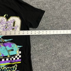 Unbranded,T-Shirt,Mens,S Black 1991 National Champion Racing Graphic Neon