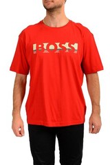 Hugo Boss Men’s “Tee 1” Red Logo Print Short Sleeve T-Shirt US 2XL IT 56