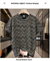 Men Luxury Fashion Trendy Diamond Ripped Hole Casual Summer Streetwear T-Shirt