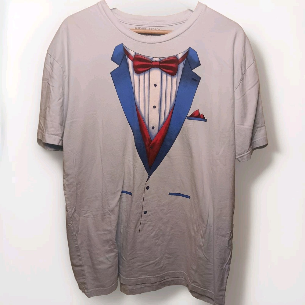 Retro 80s 90s Tuxedo T-shirt Tee Baby Blue Men’s XL Ultra Soft 100% Cotton USA