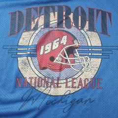 Detroit Blue Mesh Jersey T-Shirt 2XL Vintage Style Graphic Distressed Sporty