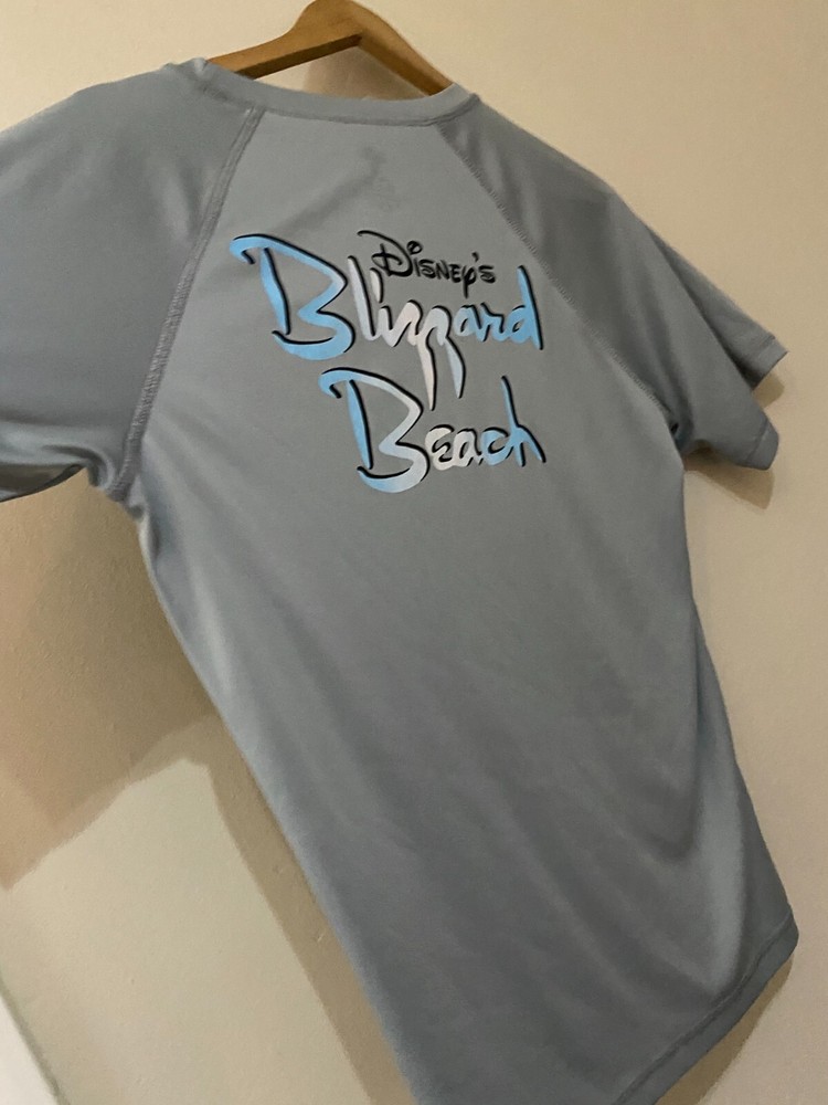 Disney Blizzard Beach Sports Activewear Gym T-Shirt S Grey Logos Good Condition