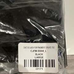 Cactus Jack x Fragment Crate Tee CJFM-SS04 Black L Crew Neck Graphic Tee TS