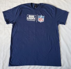 NFL Bud Light T-Shirt Mens XL Blue Official Beer Sponsor Graphic Cotton
