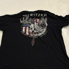 Howitzer Clothing Men’s Black Double-Sided Logo Graphic Crew Neck T-Shirt XL