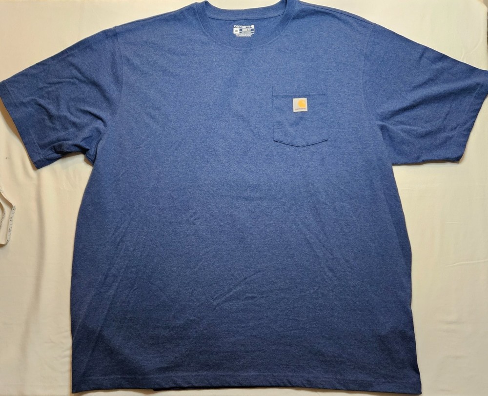 Carhartt Men’s 3 XL Loose Fit Pocket T-Shirt Heather Blue Short Sleeve Tee
