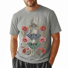 Celestial Moth T-Shirt Luna Moon Phase Flower Cottagecore Witchy Tee