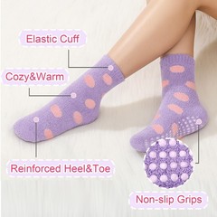 10 Pairs Fuzzy Socks with Grips Soft Non Slip Socks for Women Hospital Fluffy…