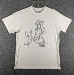 BROOKLYN VERTICAL T-Shirt Cowgirl Horseback Glitter Graphic Tee Adult Size Med